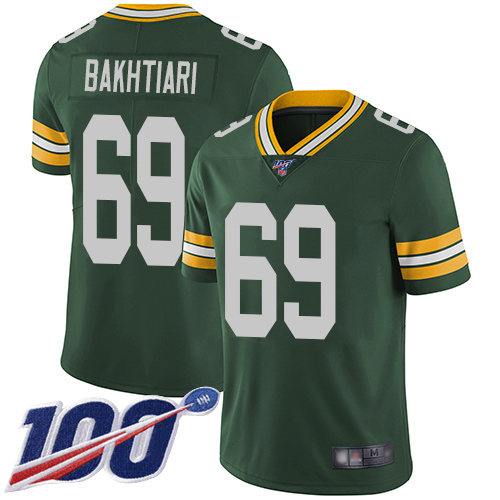 Green Bay Packers Limited Green Men 69 Bakhtiari David Home Jersey Nike NFL 100th Season Vapor Untouchable